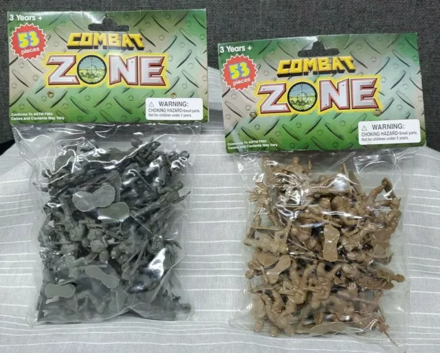 Vintage Combat Zone Toy Soldiers~ 53 Pcs ~ #742940~ Choice of Color~ Sealed NEW!