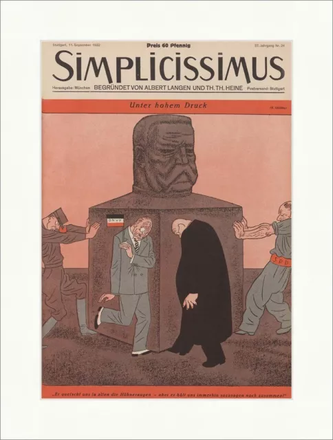 Titelseite der Nummer 24 von 1932 Erich Schilling Hindenburg Simplicissimus 1921