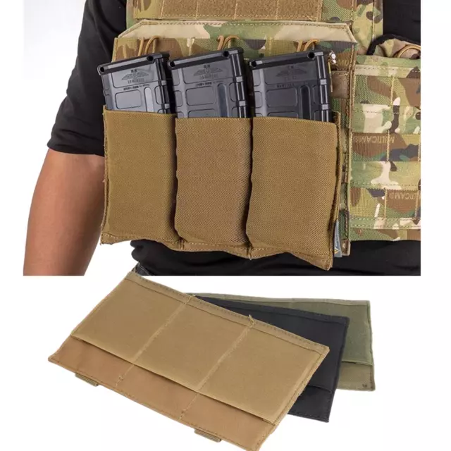 Tactical Molle Triple Magazine Pouch Nylon Open Top 5.56 .223 Rifle Mag Holder