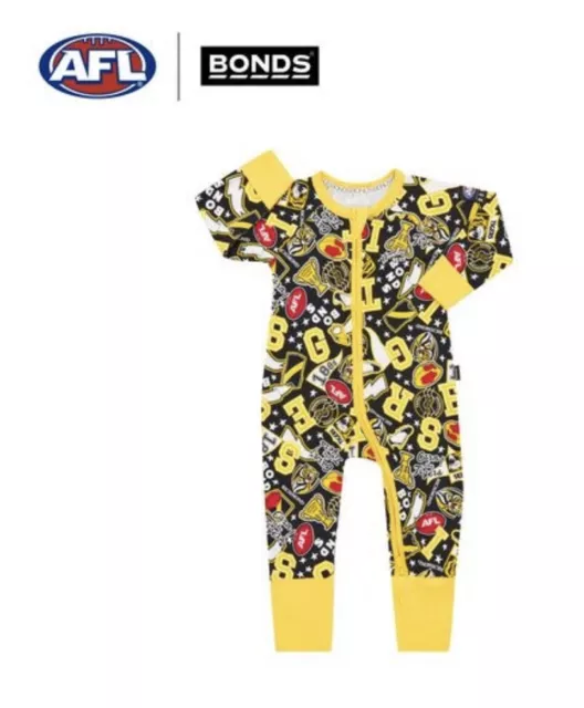 Baby Bonds size 3 AFL Richmond Tigers football  Wondersuit  Boys Girls NEW 3514 3