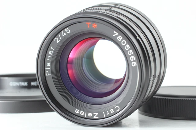 [Beste Mint / Kapuze] Contax Carl Zeiss Planaren T 45mm f2 Schwarz Für G1 G2 Aus