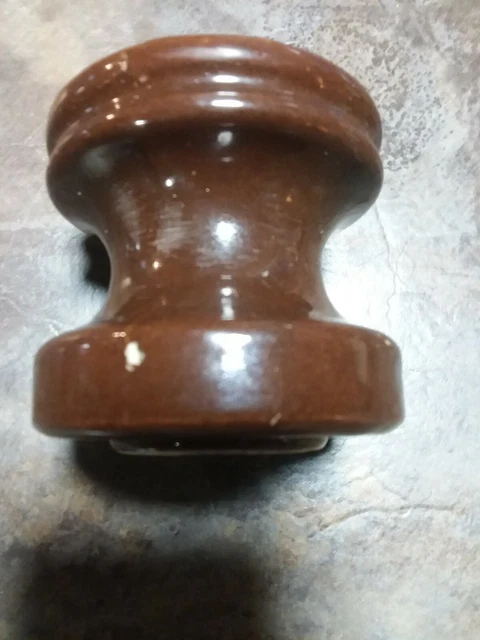 Vintage Peirce 355 Brown Porcelain High Voltage Power Line Wire Insulator 3