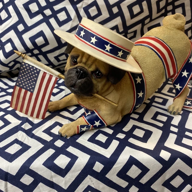 Retired Danbury Mint Patriotic Pug