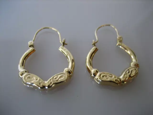 Vintage 14K Yellow Gold Hoop Earrings 1.6 Grams