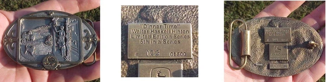 JOHN DEERE BELT BUCKLE HINTON LOW # 123 of 500 DINNER TIME 5 SERIES LM ED MORE