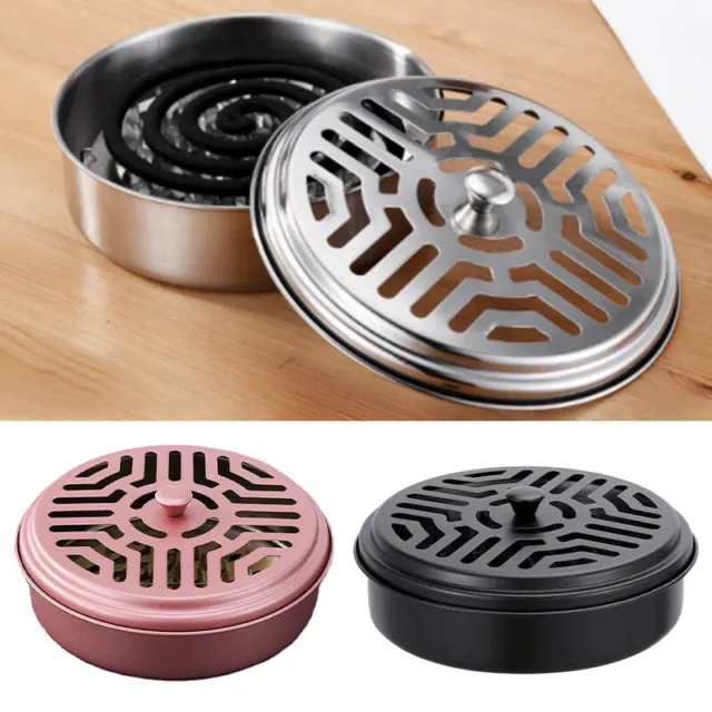 Mosquitoes Coil Holder Tray Stainless Steel Round Rack Plate for Spirals Ince:bj