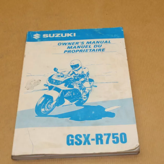 Manuel Du Proprietaire Et D'utilisation Suzuki Gsx-R 750 1998 Gsxr