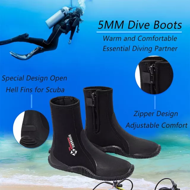 5MM Neoprene Diving Boots Surfing Snorkeling High Upper Shoes Warm Wetsuit Boot