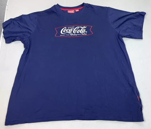 COCA-COLA Womens Navy Blue enjoy that refreshing new feeling T-Shirt 28w