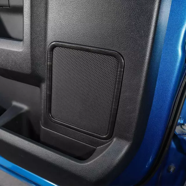 Molded Black Wood Grain Door Speaker Cover Trim Set For 17-22 Ford F250 F350