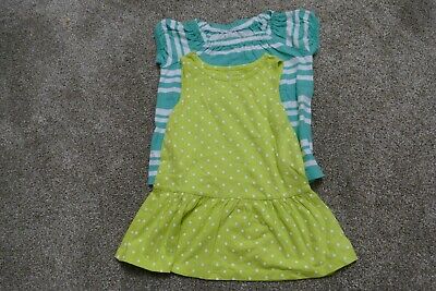 Baby Gap Ragazze 2yrs Verde a Righe Top & Pois Lime Abito Bundle-Usato immacula