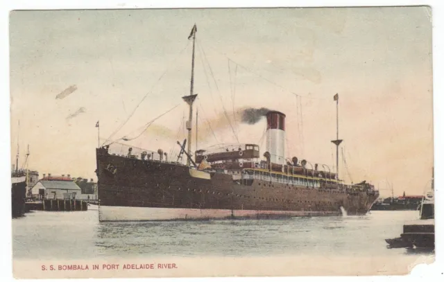SS Bombala Ship at Port Adelaide South Australia Old Postcard c1906