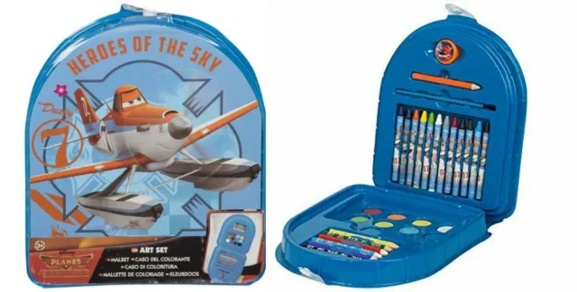 Disney Planes Arts Case Set Childrens Filled Craft Pencils Crayons Paints Dusty
