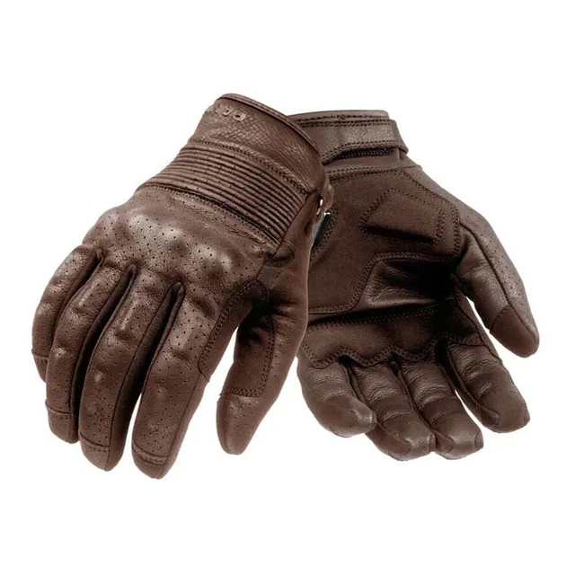 Pando Moto Onyx Brown Leather Motorcycle Gloves - Spedizione rapida!