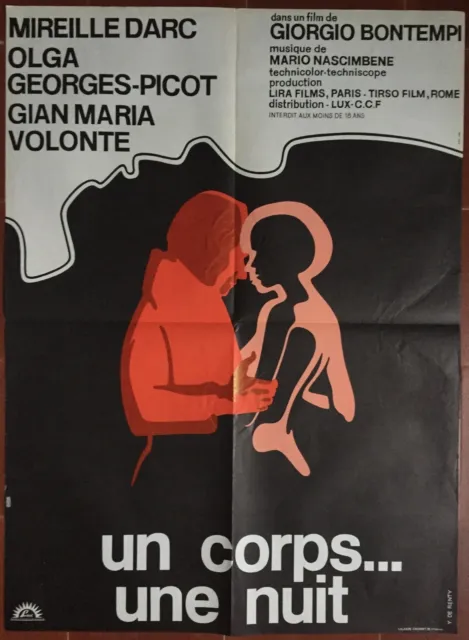 Affiche UN CORPS UNE NUIT Gian Maria Volonte MIREILLE DARC 60x80cm *