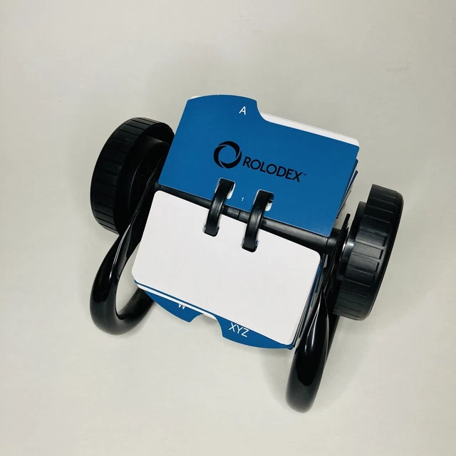 Rolodex® Mini Classic Rotary Card File 1 3/4" x 3 1/4" 250 Cards Black NEW NoBox
