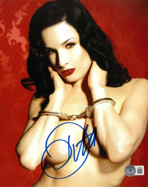 Dita Von Teese Signed Autograph 8X10 Photo Beckett BAS The Queen Of Burlesque