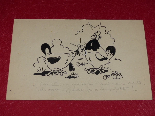 Dessin Original Signé Par J. Giraud - Thème Astrologie Taureau
