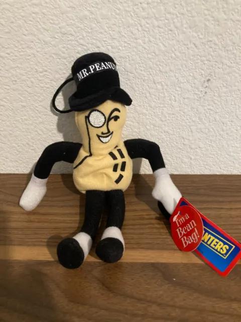 Mr. Peanut Planters Mini Plush Stuffed Cane Top Hat 10” Nabisco Bean Bag Doll