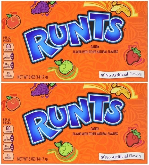 2X RUNTS CANDY Theater Box American Retro Sweets Formally Wonka 141.7g ...