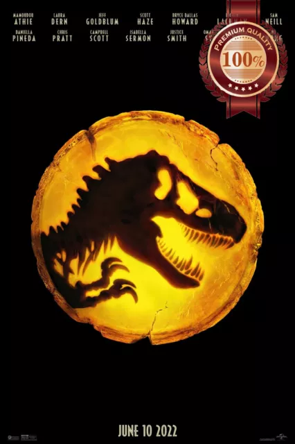 Jurassic World Dominion Logo Original Official Cinema Movie Print Premium Poster
