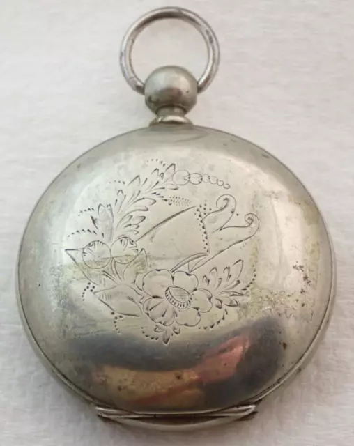 ANTIQUE 18s SILVERINE KEY WIND HUNTER POCKET WATCH CASE PARTS