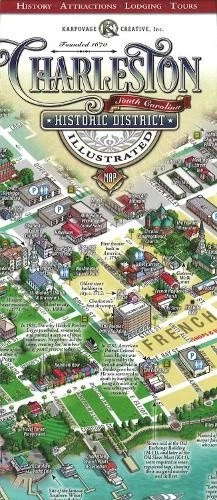 CHARLESTON S.C HISTORIC District Illustrated Map by Michael Karpovage £ ...