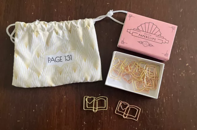 Once Upon A Book Club Shaped Paper clips In Box New Book Gift