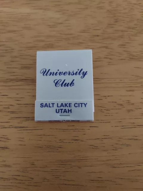 University Club Salt Lake City Utah Vintage Matchbook Full