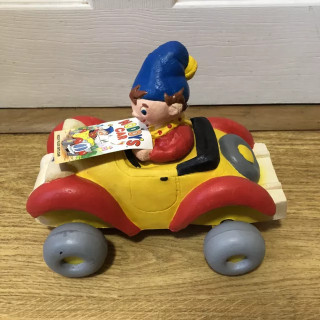 VINTAGE BENDY Toy Noddy and Car - A Foam Rubber Car W Tag