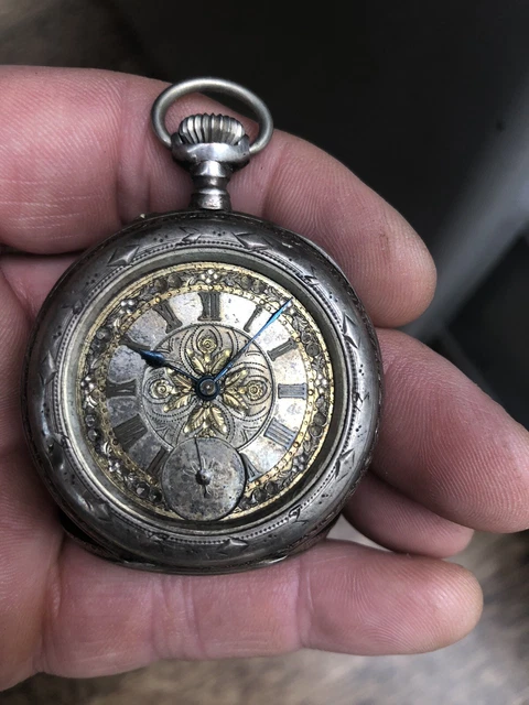 Montre Gousset Mécanique - Cadran émaillé - Chronomètre - Occasion Très Bon état