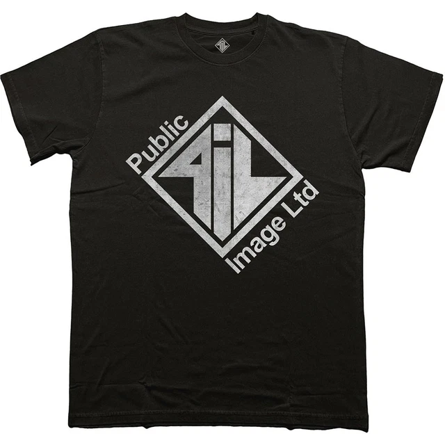 T-shirt Public Image Ltd (PIL) - Logo Blanc Officiel - Noir - Coton 100% - Taille Unisexe - Neuf Avec étiquettes