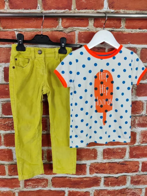 Girls Bundle Age 4-5 Years Mini Boden Ice Lolly T-Shirt Corduroy Trousers 110Cm