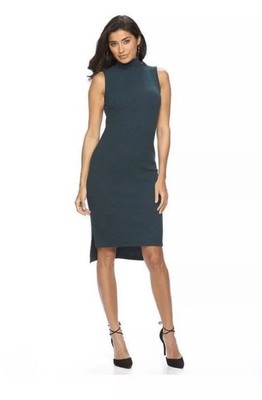 Apt. 9 Women's Mock Neck Column Textured Sheath Midi Dress Green Size S