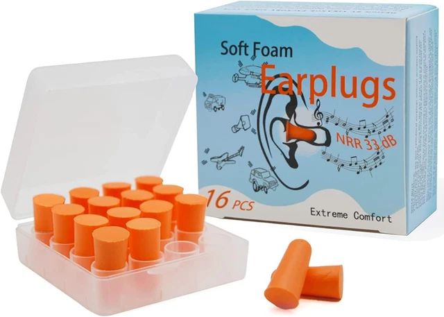 Earplugs,Ear Plugs for Sleeping, Highest NRR 33Db Soft Form Earplugs, Reusable S