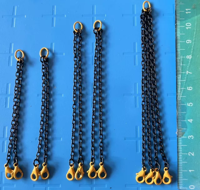 Lot Élingues 1/50 grue levage diorama Jaune - Noire | Slings /Chains