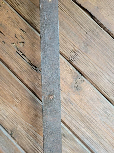 19c Antique Hand Wrought Forged Iron Barn Door Strap Hinges 23 1/4" 7