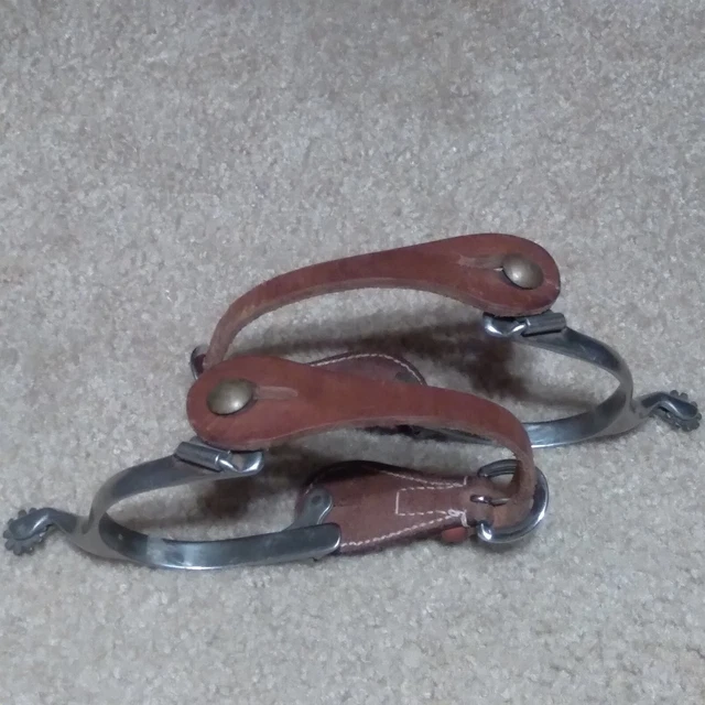 Vintage Roy Robinson Spurs w Brass Rowels/Brass buttons 2