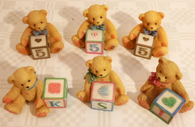 Cherished Teddies - 6 Bären Zahlen Buchstaben Alphabet Sammlung 1995 - 1998 2