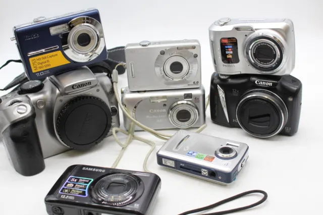 C x8 Vintage Digital Cameras Inc. Canon Power Shot, Sony Cyber-Shot etc