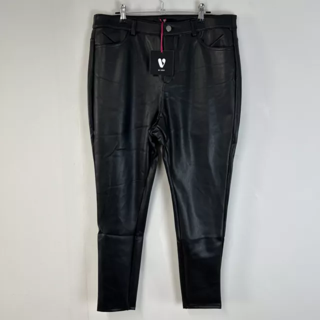 TOXIK3 FIT MY Life black matt faux leather stretch skinny jeans trousers UK  10 £9.99 - PicClick UK