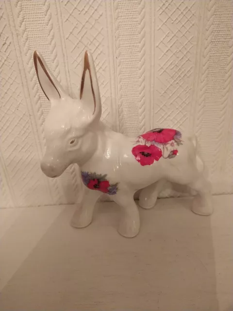 Fine Bone China Donkey Ornament In Nice Condition Please See Our Photos.