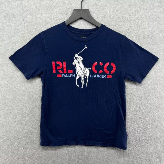 Polo Ralph Lauren T Shirt Boys' Size M Blue RLCO Short Sleeve Tee Graphic