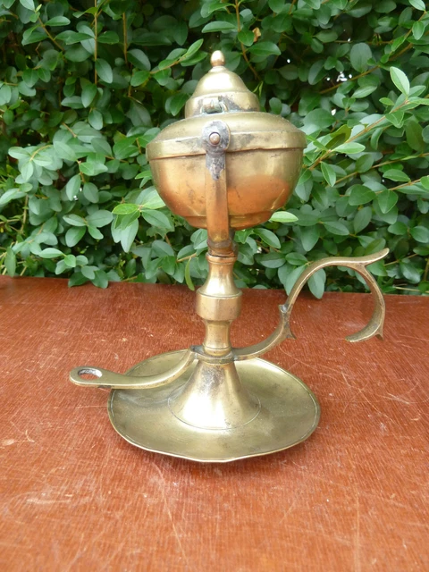 Lampe à huile ancienne en laiton · esprit marin / bateau - Décoration