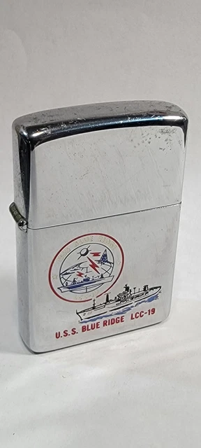 VINTAGE ZIPPO U.S.S. Blue Ridge LCC-19 Lighter New in Case