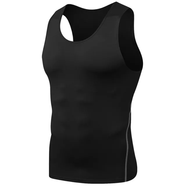 MENS VEST BODYBUILDING Compression T Shirts Singlet Fitness Gym Sports ...