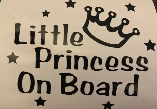 Little Princess On Board, Car Window Vinyl Safety Sticker/Decal, Baby Child