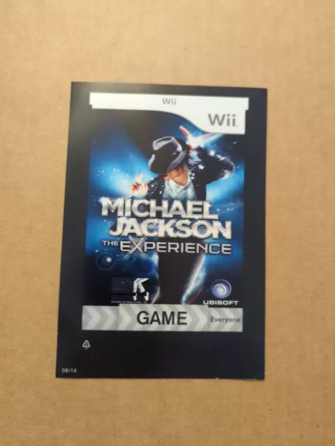 Rare Wii Michael Jackson The Experience Game Backer Card  06/14