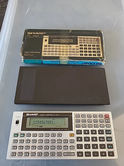 POCKET COMPUTER SHARP PC-1401 Calculatrice avec Boite et coque de ...
