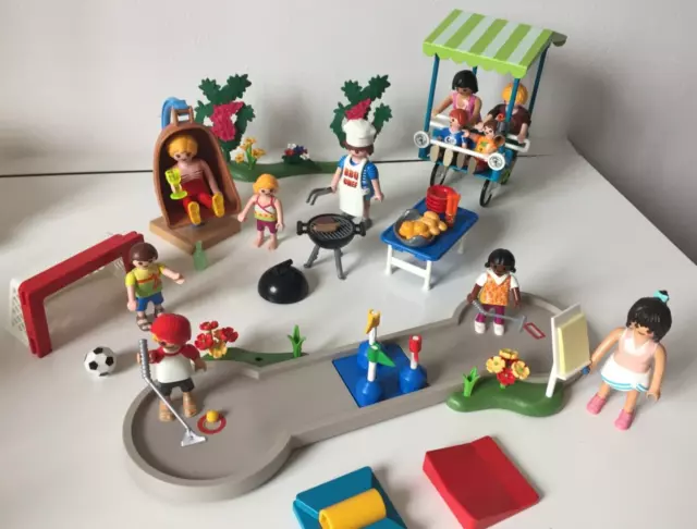 Playmobil Holiday Camp Bundle Crazy Golf 70092 Multi-Bike  70093 BBQ, Egg Chair